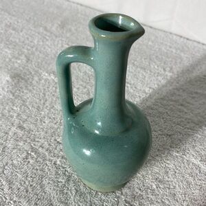 Vintage Turquoise Small Ceramic Pitcher Ewer